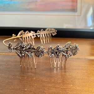 Zara bronze rose gold tone hair band crown